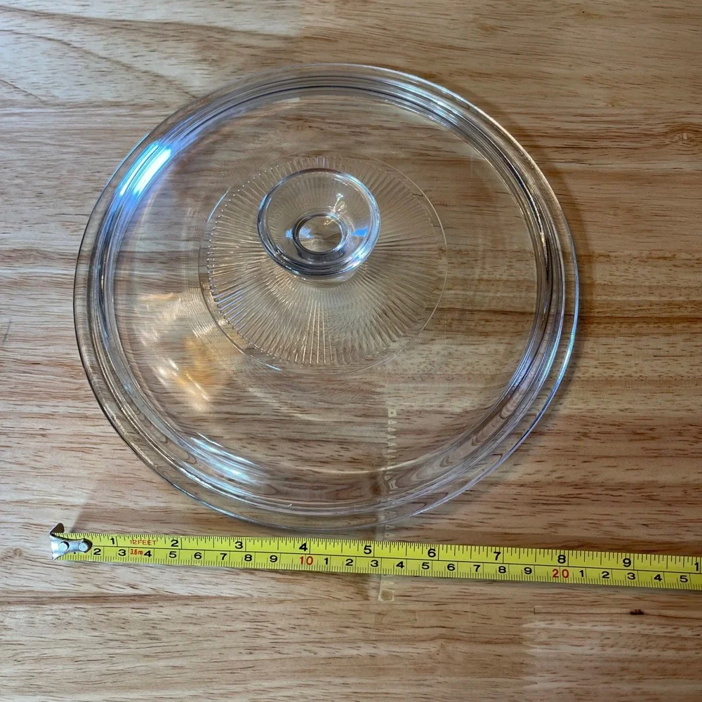 Vintage Pyrex Clear Glass Lid G1C Sunburst Design Replacement‎ Cover 8.5 Inch